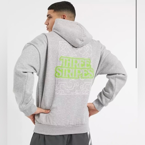 Adidas Mens 3-stripes Fleece Hoodie Size Medium - Picture 1 of 5